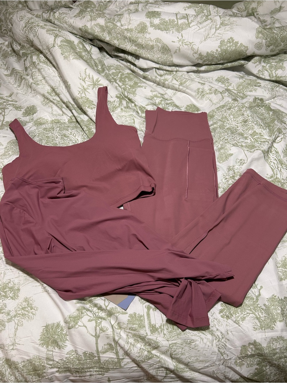 Mauve Seamless 3 piece workout set - Women